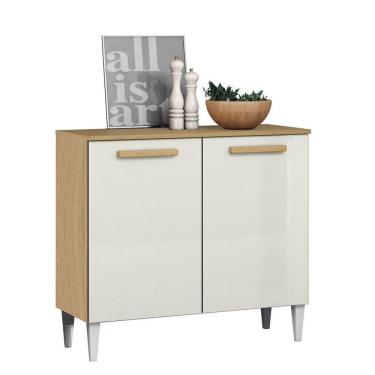 Imagem de Balcão Para Cozinha Pequeno 2 Portas Estelle Atacama/off White