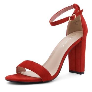 Imagem de Herstyle Rosemmina sandália feminina de salto alto com tira no tornozelo e salto grosso, 1901red, 10