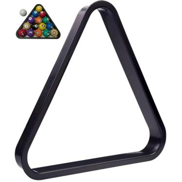 Imagem de Triângulo para Bolas de Bilhar e Sinuca, Plástico Preto, para Bolas até 54mm