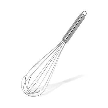 Imagem de Batedor Manual de Aço Inoxidável para Claras, 29 cm, Prata