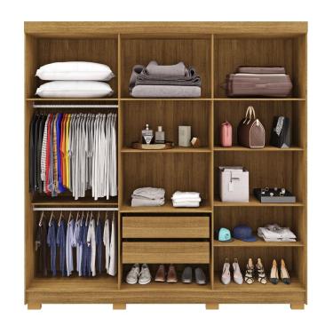 Imagem de Roupeiro Elegance 6 Portas e 2 Gavetas Internas - Nature - Vila Rica