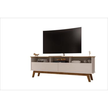 Imagem de Rack Elegant em mdf para TVs de até 65 com 4 Nichos Cinamomo Off White Bechara
