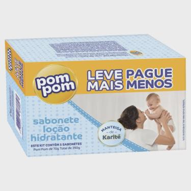 Imagem de Kit sabonete infantil pom pom hidratante 5 unidades com 70G cada