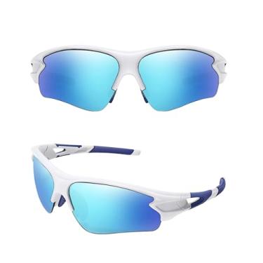 Imagem de Óculos de sol esportivos - Óculos de ciclismo para homens e mulheres, óculos de sol de trabalho, óculos de sol de corrida, UV400, armação oval, sem aro, N6