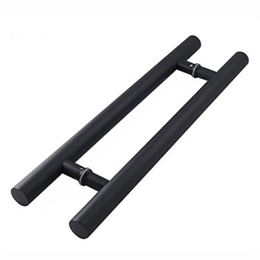 Imagem de Maçaneta de porta de chuveiro, maçaneta de porta de vidro preto mate, puxadores de porta de correr de substituição, adequados para portas de celeiro, lojas, portas, escritórios/400 mm (preto 600 mm)