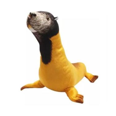 Imagem de Foca Marinha Pelúcia Real Amarela Oceano 62 Cm - Unv Pelúcia