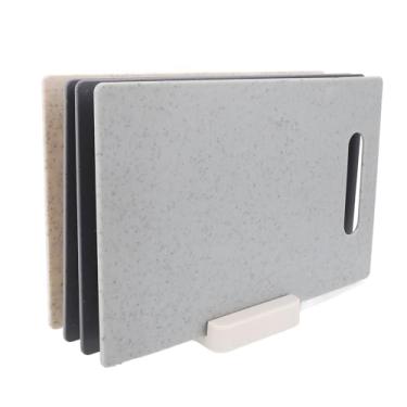 Imagem de Placa de Corte Codificada por Cores Com Suporte, Tábuas de Corte Não Deslizantes para Alimentos Cozidos de Peixe Vegetal de Carne Fáceis de Limpar Com um Suporte Colorido