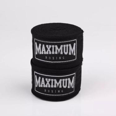 Imagem de Par Bandagem Maximum Muay Thai 3 Metros Boxe Kickboxing, Preto, único