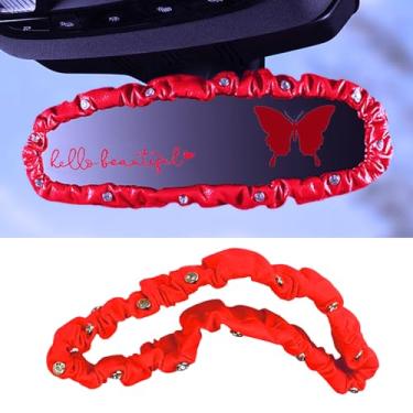 Imagem de Forala Pacote com 3 capas elásticas para espelho retrovisor, couro cristal, protetor de espelho retrovisor automotivo para carro, van, SUV, com acessórios decorativos interiores de carro borboleta