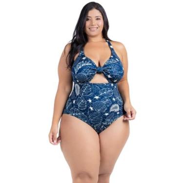 Imagem de Body Plus Size Praia Piscina Com Bojo Reforçado Estampado - HYPE MODAS