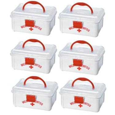 Imagem de Kit 6 Maletas Medicamentos 19X16X10Cm Primeiros Socorros - Nitron