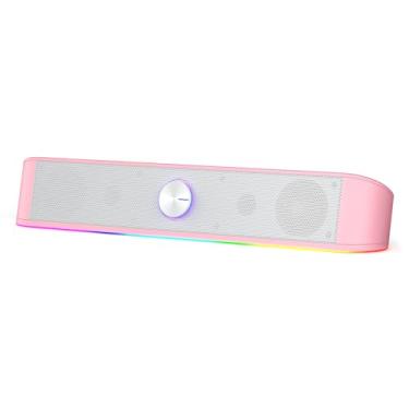 Imagem de Redragon GS560 RGB Desktop Soundbar, alto-falante de computador de 2.0 canais com barra de iluminação dinâmica sincronização/exibição de luz de áudio, controle de toque retroiluminado com botão de