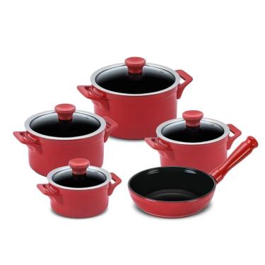 Imagem de Jogo De Panelas Em Cerâmica Indução Clear Com 5 Peças Ceraflame Pomodoro