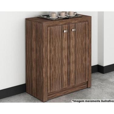 Imagem de Balcão De Escritório Me4103 C/ 2 Portas Nogal - Tecno Mobili