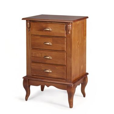 Imagem de Mesa De Cabeceira 4 Gavetas Hannover - M560817 Cor Imbuia - Verniz