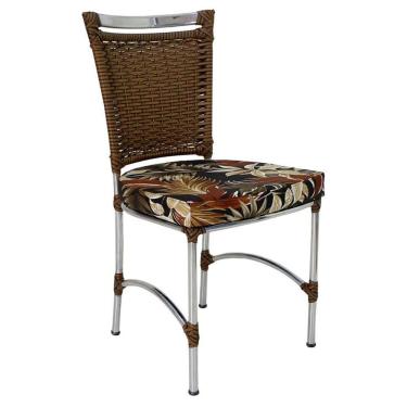 Imagem de Cadeira Em Alumínio E Fibra Sintética Jk Cozinha Edícula Sepia E Rivieira Marrom