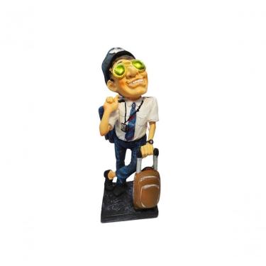 Imagem de Estátua Piloto De Avião Em Resina Decoração Escultura 23cm