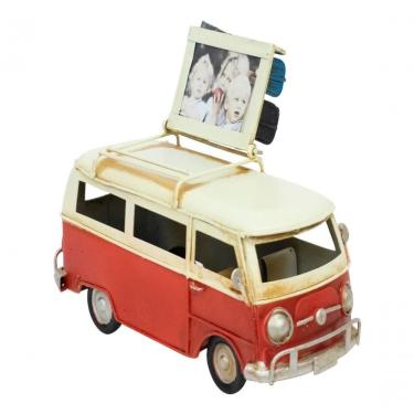 Imagem de Kombi Vermelho Porta Retrato 16 Cm Estilo Retrô Vintage