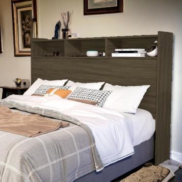 Imagem de Cabeceira Com Nichos Melissa Solteiro Castanho Cambel