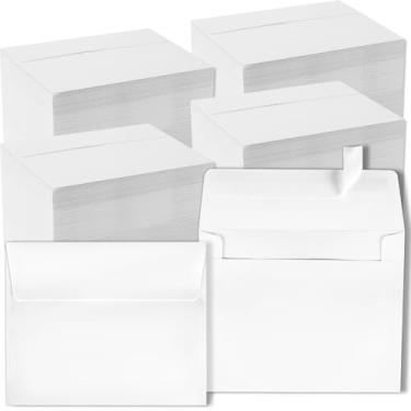 Imagem de gisgfim Envelopes A2 1000 peças de envelopes autoadesivos de 10 x 14 cm, envelopes de convite autoadesivos para cartões 10 x 12 cm, envelope de foto de cartão postal branco para impressão em massa