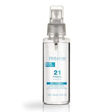 Imagem de SALERM - Spray de cabelo iluminador - acabamento Salerm 21 - 100 ml - com proteínas de seda - toque iluminador final - hidrata e adiciona brilho ao cabelo - resultado imediato - protetor térmico
