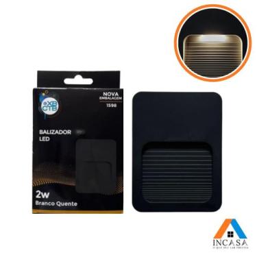 Imagem de Kit 12 Balizador Led Branco E Preto Externo 2w Embutir Parede Escada 3