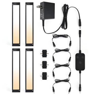 Imagem de BLESSINGLUX Kit Com 4 Luzes Led Reguláveis Para Cozinha, 7 Polegadas, 2700-6000K, Luminária Inteligente Armários, Controle Por Aplicativo, Funciona Alexa, Google Assistente, Embaixo Do Balcão, Garag