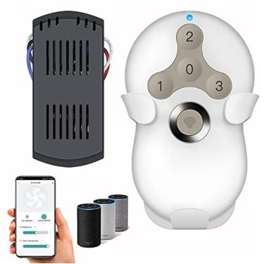 Imagem de Onisamt Kit De Controle Remoto Universal Para Ventilador Teto Com Wi-Fi Inteligente E Configuração Aprendizagem, Controlador Dimmer Luz 3 Velocidades, Funciona Alexa Google Phone App, Compatível Hun