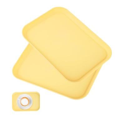 Imagem de SANLUNS Bandejas E Travessas De Plástico Amarelo, Para Servir, Pratos Retangulares Comida, Aperitivos, Charcutaria, Batatas Fritas, Doces, Frutas, Sushi