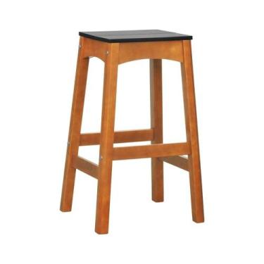 Imagem de Banco Alto Áustria Madeira Maciça Assento Mdf Laqueado - Decorise