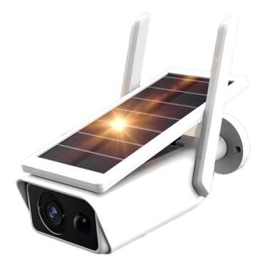 Imagem de Câmera Segurança Wifi Ip66 Energia Solar Full Hd Cor Branco - kapbom
