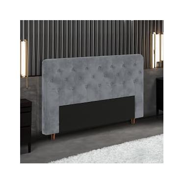 Imagem de Cabeceira para Cama Box King Size Portobel Marcela com Revestimento em Suede