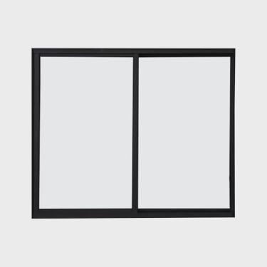 Imagem de Janela 2 folhas 1,00x1,00 sem grade no alumínio preto