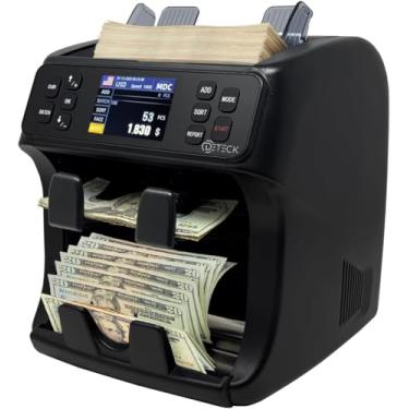 Imagem de DETECK DETECK DT800 Contador de dinheiro de denominação mista de nível bancário com bolso de rejeição, várias moedas, contador de notas 2CIS/UV/IR/MG/MT, detecção de falsificação, número de série do