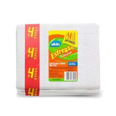 Imagem de Pano Piso Esfregão 40x67 M Alvejado Emb.Economica c/ 4