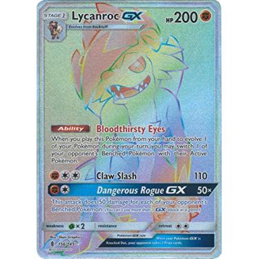 Imagem de Pokémon Lycanroc-GX – 156/145 – Carta Colecionável Rara – Sol e Lua: Guardiões Ascendentes