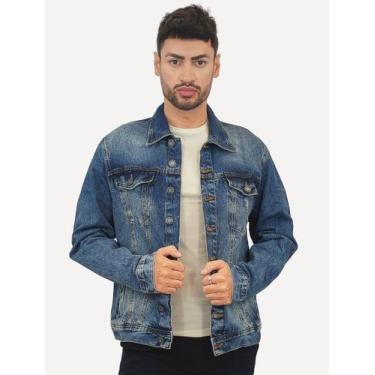 Imagem de Jaqueta Nautica Masculina Jeans Azul Escuro, XL/GG
