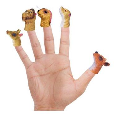 Imagem de Brinquedo Dedoches Fantoche De Dedo Kit 5 Animais Floresta - DM TOYS, 