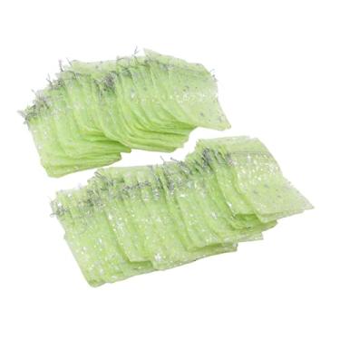 Imagem de Phefop 50 Peças de 50 Sacos de Corda de Malha de Malha de Peça Com Padrões de Estrelas, Bolsos Transparentes para Embalar Sabonetes Artesanais, Bolsas de Casamento, Doces (Verde claro)