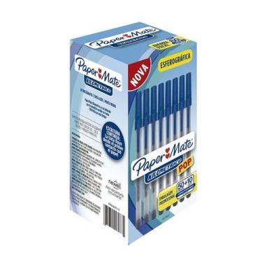 Imagem de Caneta Esferográfica KM Pop 1.0mm Azul - 60 unid - Paper Mate - PAPERM