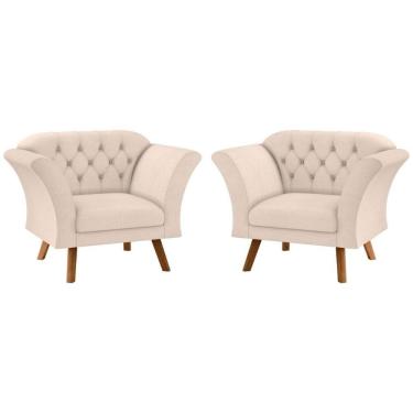 Imagem de Conjunto Poltrona Decorativa Roseira Linha Bege