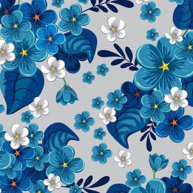 Imagem de Papel de Parede Adesivo Floral Azul - 133 - Multimpressão