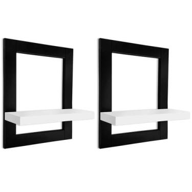 Imagem de Kit 02 Prateleiras de Parede Nicho Quadro Decorativo Évora em MDF - Pr