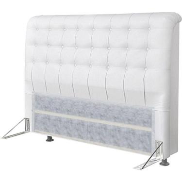 Imagem de Cabeceira Dama 1,95cm Cama Box King Size Corino Branco