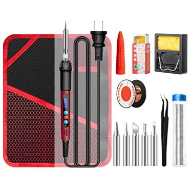 Imagem de Qudai SL103 13 pcs mini ferro de solda elétrico com display digital lcd 180 ℃ ~ 500 ℃ temperatura ajustável 60 w kit de ferro de solda inteligente com pinças fio de estanho para reparo de componentes