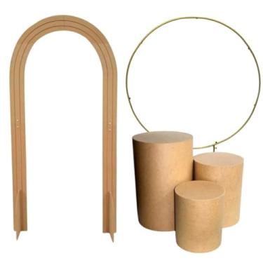 Imagem de Kit trio cilindro + arco romano MDF + Arco Dourado pegue e monte
