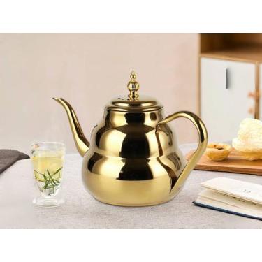 Imagem de Chaleira Aço Inox Escovado. 1,2l Bico Fino Cha Cafe (ouro) - RALEO