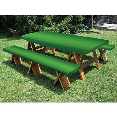 Imagem de Toalha de mesa Ombre, conjunto de 3 peças, conjunto de 3 peças, perfeita para festas, pátio, 76 x 182 cm, verde
