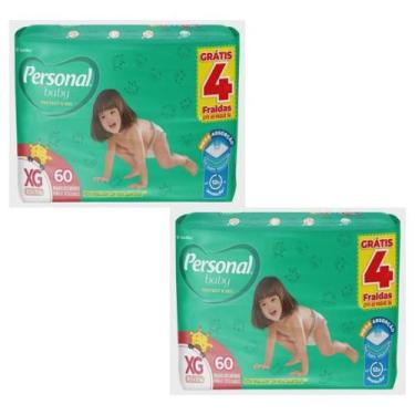 Imagem de Fralda Personal Giga 2 Pacotes Tamanho XG Com 60 Unidades Cada de 11,5