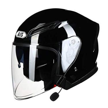 Imagem de Capacetes Abertos Com Bluetooth Com Viseira Motociclista Scooter Capacete De Equitação Motocicleta Meia Face, CC14-Bluetooth, XL-Suitable for head circumference/59-61cm